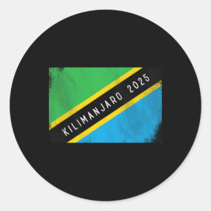 Kilimanjaro 2025 Tanzania Vlag Mount Kilimanjaro C Ronde Sticker