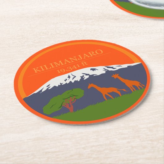 Kilimanjaro Altitude Ronde Kartonnen Onderzetter (Gebogen)