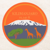 Kilimanjaro Altitude Ronde Kartonnen Onderzetter (Voorkant)