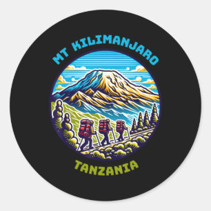 Kilimanjaro bergwandelen Tanzania Afrika Wandelen Ronde Sticker