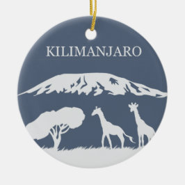 Kilimanjaro (blauw) keramisch ornament