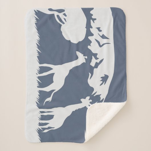 Kilimanjaro (blauw) sherpa deken (Voorkant)