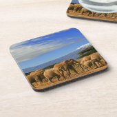 Kilimanjaro en olifanten bier onderzetter (Linkerzijde)