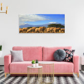 Kilimanjaro en olifanten canvas afdruk (Insitu (Woonkamer))
