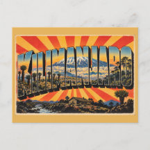 Kilimanjaro Sneeuwpiek Gletsjer Vintage Reis Kunst