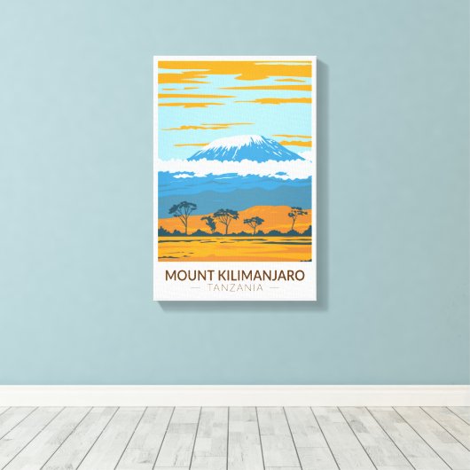 Kilimanjaro Tanzania Africa  Canvas Afdruk (Insitu (Houten vloer))