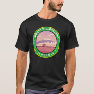 Kilimanjaro Tanzania Africa Circle Badge T-shirt