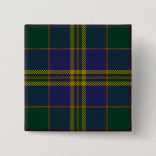 Kilkenny County Irish Tartan Vierkante Button 5,1 Cm