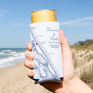 Kill Devil Hills kaart OBX Navy Blue huwelijksguns