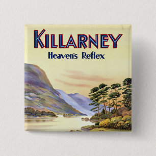 Killarney, Heaven's Reflex Vierkante Button 5,1 Cm
