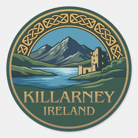 Killarney Ireland Ronde Sticker (Voorkant)