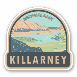 Killarney National Park Ireland Travel Art Vintage Sticker