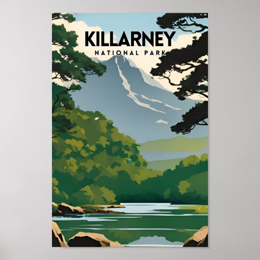 Killarney National Park Minimal Travel Poster (Voorkant)