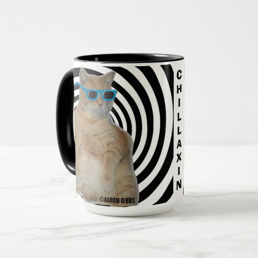 KILLAXIN' Fat Manx Cat met zonnebril Coffee Mok (Voorkant links)