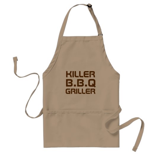 Killer BBQ Griller Funny Text Design Standaard Schort (Voorkant)
