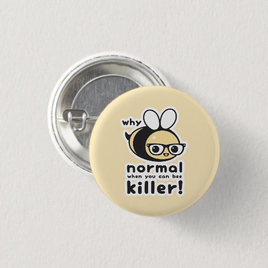 Killer Bee Ronde Button 3,2 Cm (Voorkant /achterkant)