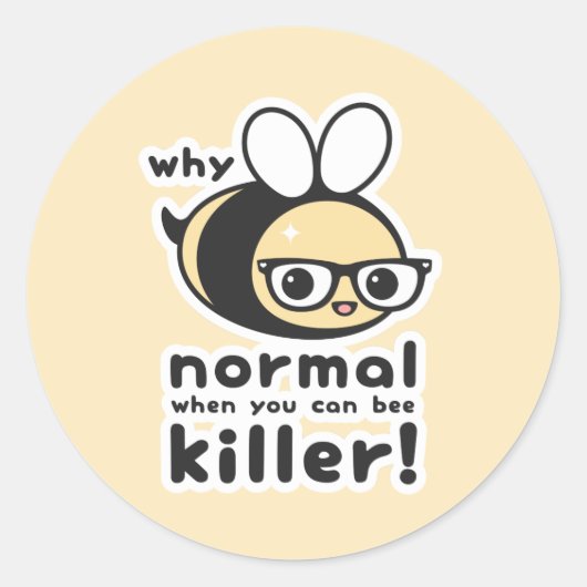 Killer Bee Ronde Sticker (Voorkant)