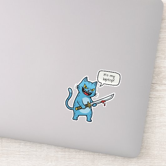 Killer Cat with Sword Sticker (Detail)
