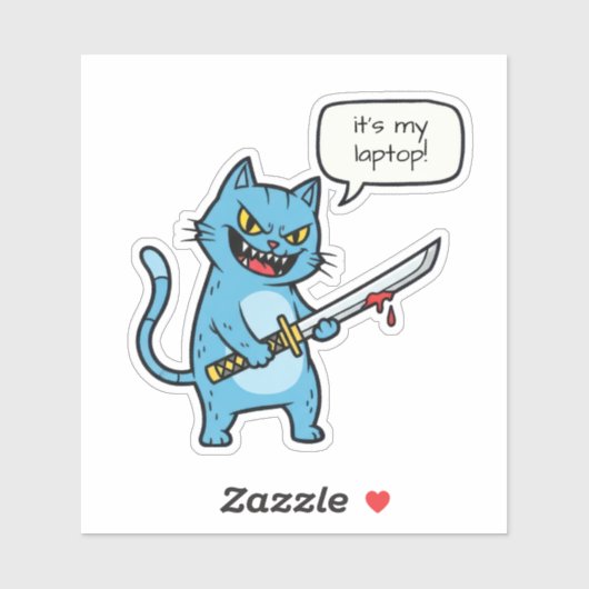 Killer Cat with Sword Sticker (Vel)