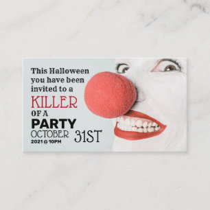 Killer Clown, Halloween Party Ticket Invitation