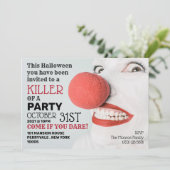 Killer Clown, uitnodiging van Halloween Party (Staand voorkant)
