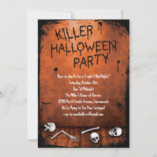 Killer Halloween Party met Skulls Kaart
