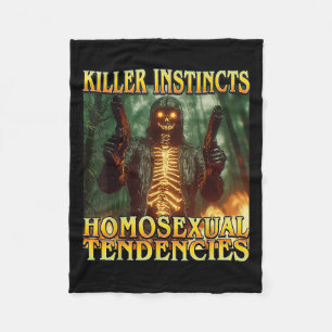 Killer Instincts Homual Tendencies - Funny Skelet Fleece Deken