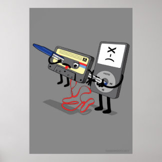 Killer Ipod Clipart (Retro Floppy Disk Cassette) Poster