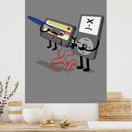 Killer Ipod Clipart (Retro Floppy Disk Cassette) Poster (Keuken)