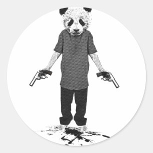 Killer panda ronde sticker