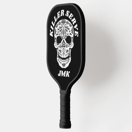 Killer Serve Sugar Skull Monogrammen Pickleball Paddle (Links)