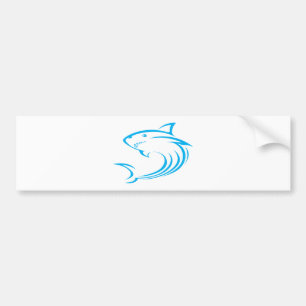 Killer Shark in Swish Drawing Style Bumpersticker