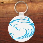 Killer Shark in Swish Drawing Style Sleutelhanger (Voorkant)