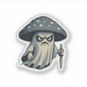 Killer 'Shroom – Spooky Ghost with Knife  Sticker (Voorkant)
