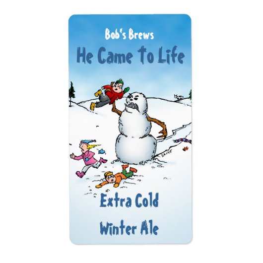 Killer Snowman Funny Beer Labels (Voorkant)