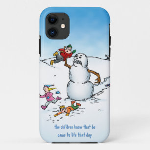 Killer Snowman Funny Cartoon iPhone 11 Hoesje