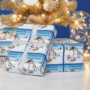 Killer Snowman Funny Cartoon kerstcadeautje Cadeaupapier
