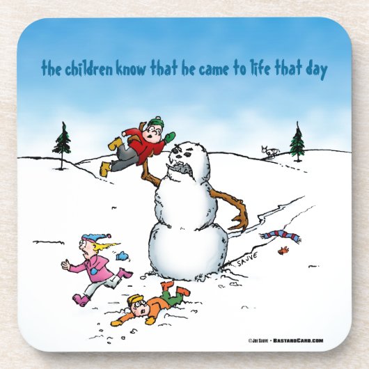 Killer Snowman Funny Cartoon Onderzetter (Voorkant)