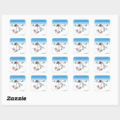 Killer Snowman Funny Cartoon Vierkante Sticker (Vel)