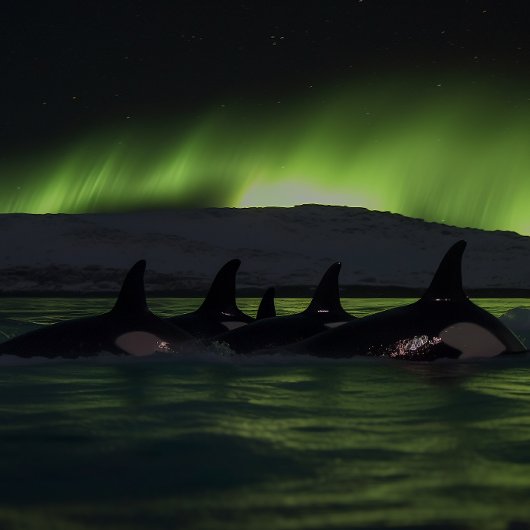 Killer wales under the Aurora - Orca Legpuzzel