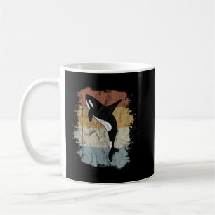 Killer Whale Art 80s Retro Orca Whale Silh Koffiemok