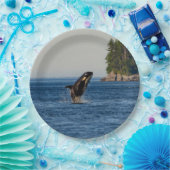 Killer Whale Barriting out Ocean Water Papieren Bordje (Feest)
