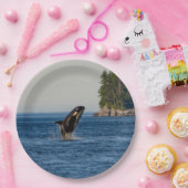 Killer Whale Barriting out Ocean Water Papieren Bordje (Feest)