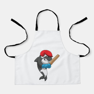 Killer whale bij Cricket met cricket bat Schort
