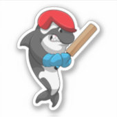 Killer whale bij Cricket met cricket bat Sticker (Voorkant)
