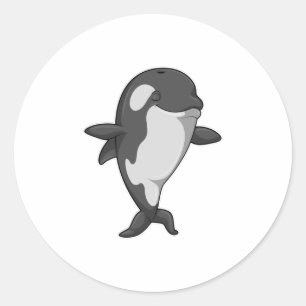 Killer whale bij Yoga Fitness permanent Ronde Sticker