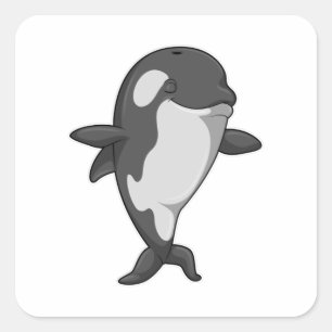 Killer whale bij Yoga Fitness permanent Vierkante Sticker
