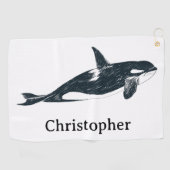 Killer whale golfhanddoek (Horizontaal)