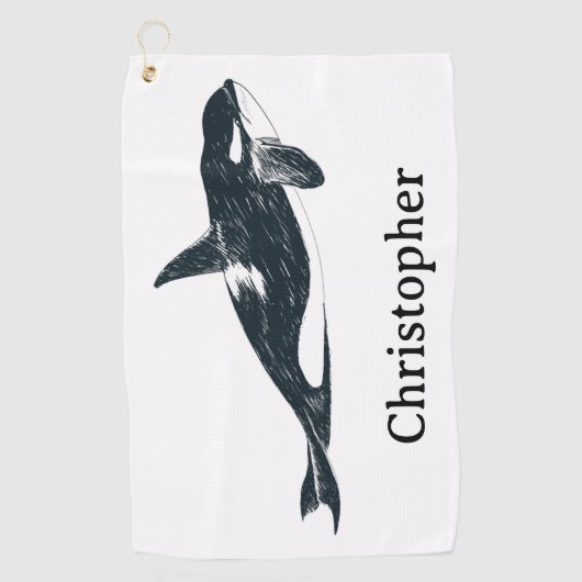 Killer whale golfhanddoek (Voorkant)