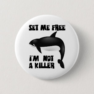 Killer Whale - Orca Ronde Button 5,7 Cm
